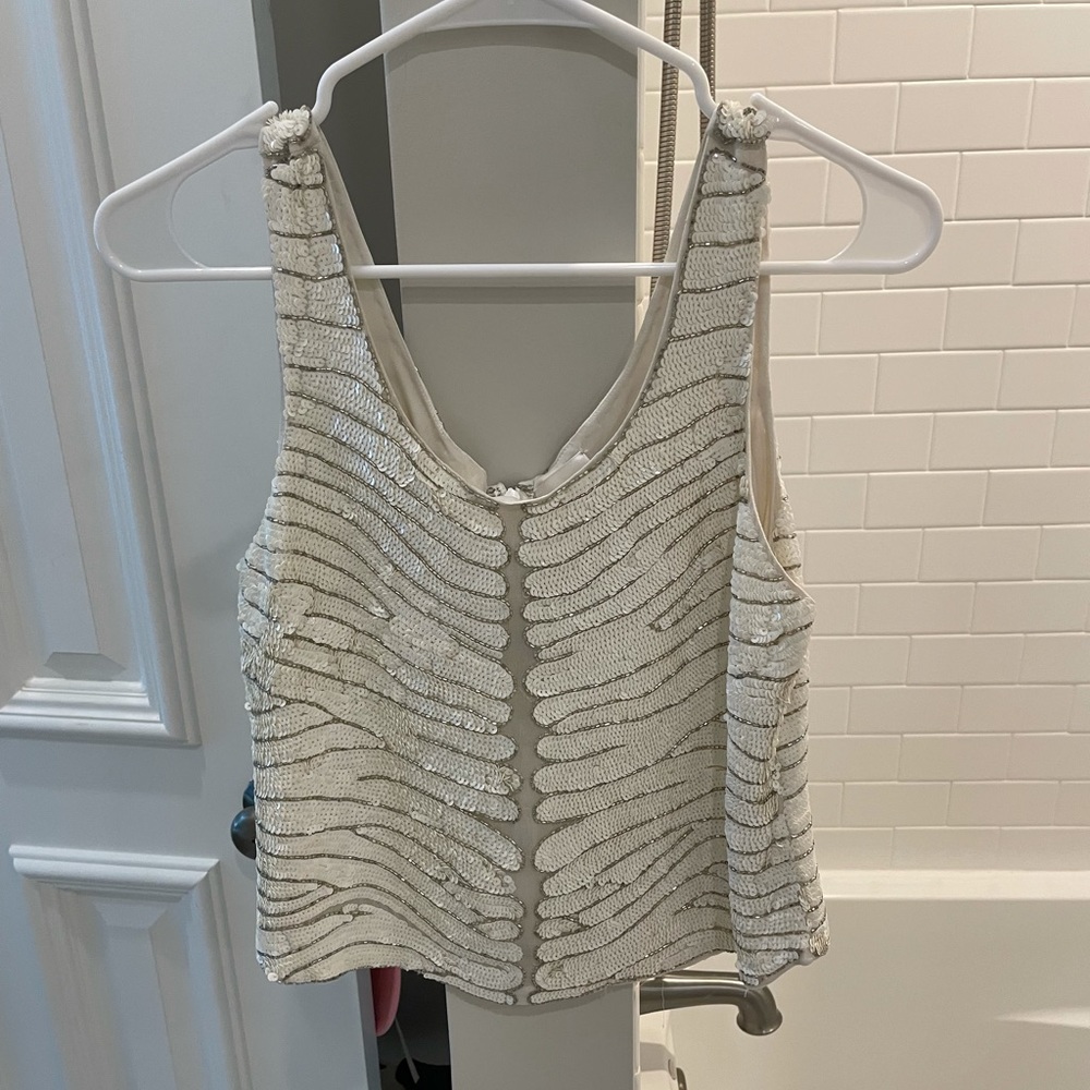 Parker Sequin Zip Up Tank Top